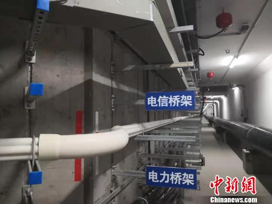 圖為綜合地下管廊待安裝區域的不同類型橋架?！「呖档?攝
